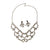 Art Deco Bezel Set Crystal Necklace & Earring Set