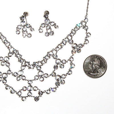 Art Deco Bezel Set Crystal Necklace & Earring Set by Art Deco - Vintage Meet Modern Vintage Jewelry - Chicago, Illinois - #oldhollywoodglamour #vintagemeetmodern #designervintage #jewelrybox #antiquejewelry #vintagejewelry