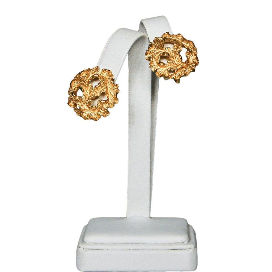 Crown Trifari Golden Leaves Earrings by Crown Trifari - Vintage Meet Modern Vintage Jewelry - Chicago, Illinois - #oldhollywoodglamour #vintagemeetmodern #designervintage #jewelrybox #antiquejewelry #vintagejewelry
