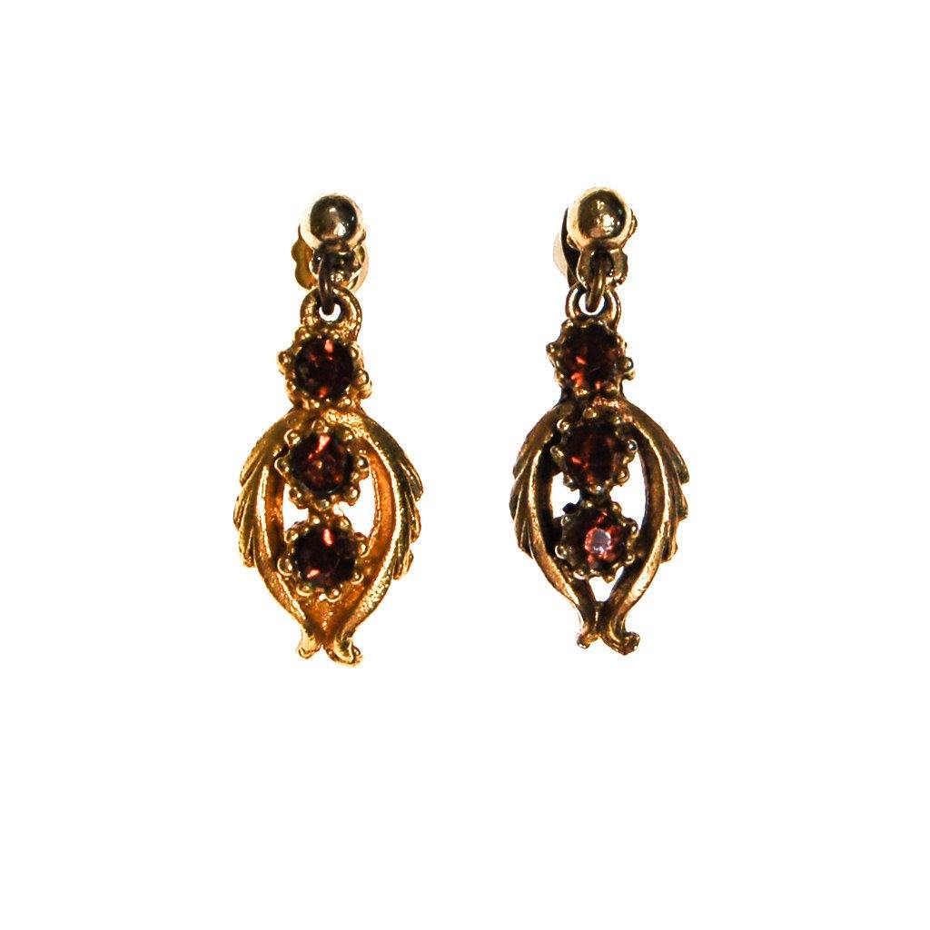 Amber Topaz Rhinestones Earrings by Unsigned Beauty - Vintage Meet Modern Vintage Jewelry - Chicago, Illinois - #oldhollywoodglamour #vintagemeetmodern #designervintage #jewelrybox #antiquejewelry #vintagejewelry