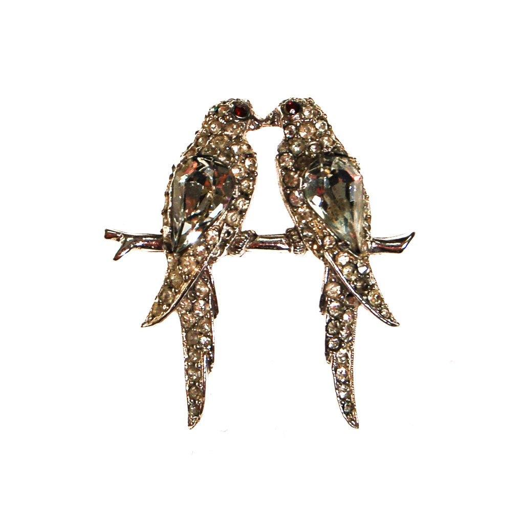 Rhinestone Love Bird Brooch