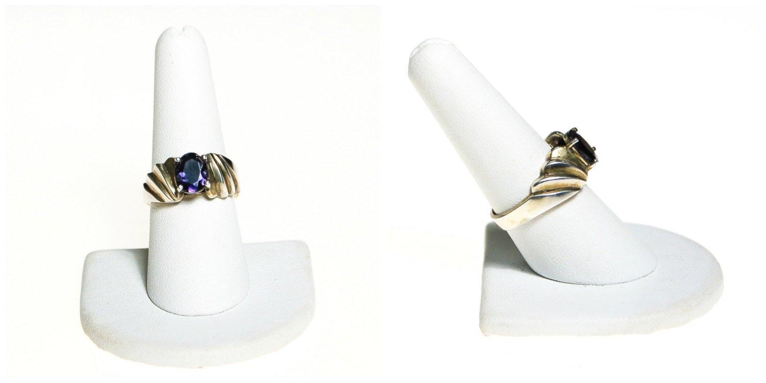 Iolite Sterling Silver Ring, Mod, Minimalist, Semi Precious, Gemstone Ring, Ring Size 8, Oval Cut Stone by Sterling Silver - Vintage Meet Modern Vintage Jewelry - Chicago, Illinois - #oldhollywoodglamour #vintagemeetmodern #designervintage #jewelrybox #antiquejewelry #vintagejewelry