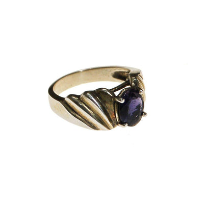 Iolite Sterling Silver Ring, Mod, Minimalist, Semi Precious, Gemstone Ring, Ring Size 8, Oval Cut Stone by Sterling Silver - Vintage Meet Modern Vintage Jewelry - Chicago, Illinois - #oldhollywoodglamour #vintagemeetmodern #designervintage #jewelrybox #antiquejewelry #vintagejewelry