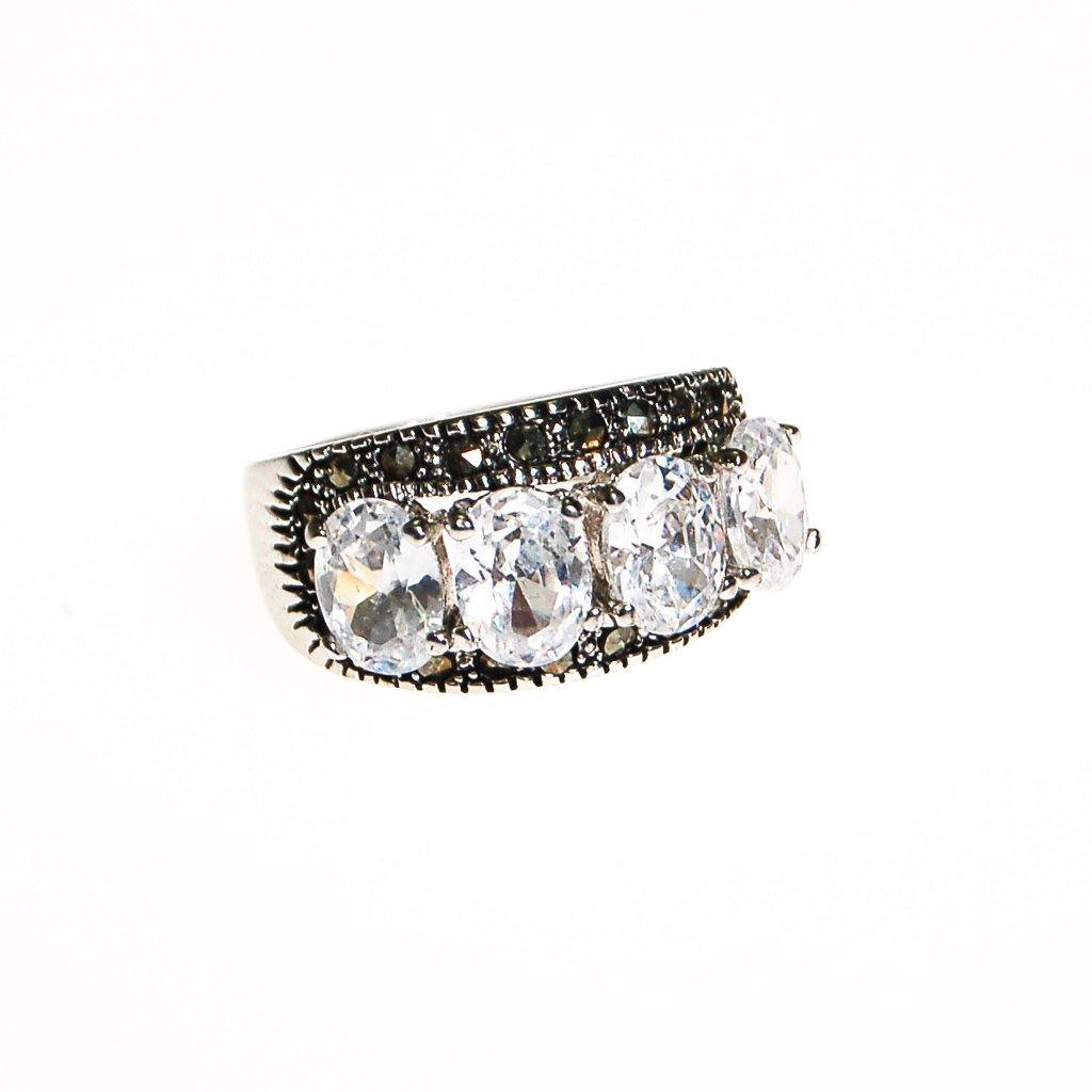 CZ and Marcasite Band Ring