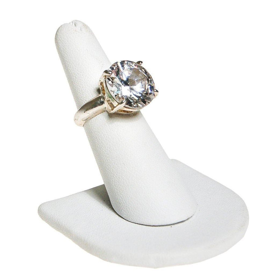 Massive CZ Solitaire Cocktail Statement Ring set in Silver Tone by Cubic Zirconia - Vintage Meet Modern Vintage Jewelry - Chicago, Illinois - #oldhollywoodglamour #vintagemeetmodern #designervintage #jewelrybox #antiquejewelry #vintagejewelry