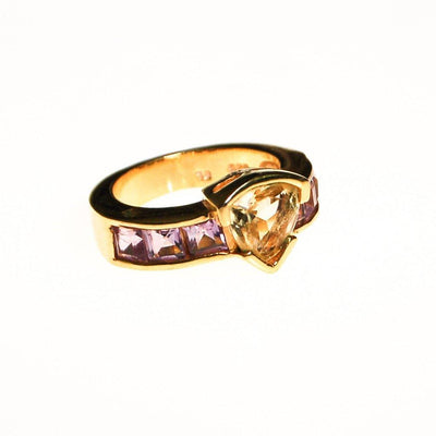 Citrine and Amethyst Semi Precious Gemstone Ring by Citrine and Amethyst - Vintage Meet Modern Vintage Jewelry - Chicago, Illinois - #oldhollywoodglamour #vintagemeetmodern #designervintage #jewelrybox #antiquejewelry #vintagejewelry