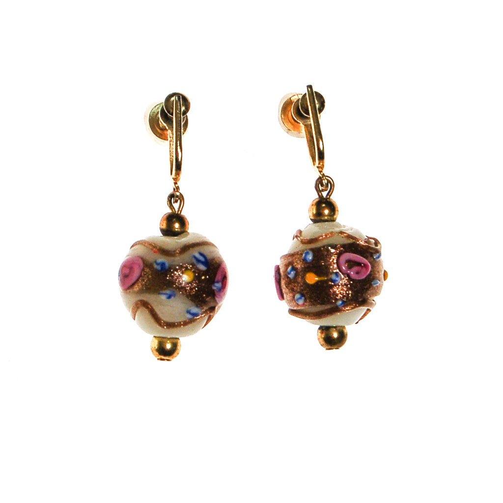 Murano Glass Wedding Cake Bead Earrings by Unsigned Beauty - Vintage Meet Modern Vintage Jewelry - Chicago, Illinois - #oldhollywoodglamour #vintagemeetmodern #designervintage #jewelrybox #antiquejewelry #vintagejewelry