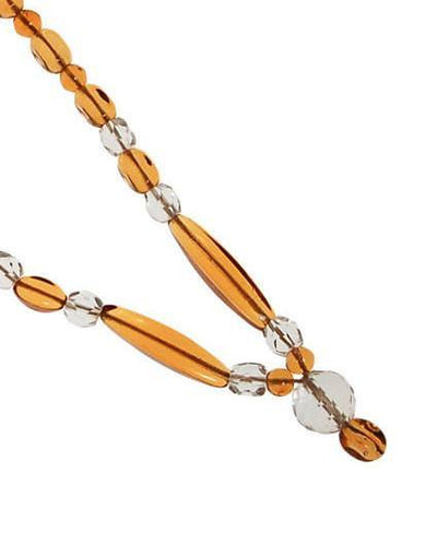 Art Deco Amber Glass and Cut Crystal Necklace by Czech - Vintage Meet Modern Vintage Jewelry - Chicago, Illinois - #oldhollywoodglamour #vintagemeetmodern #designervintage #jewelrybox #antiquejewelry #vintagejewelry