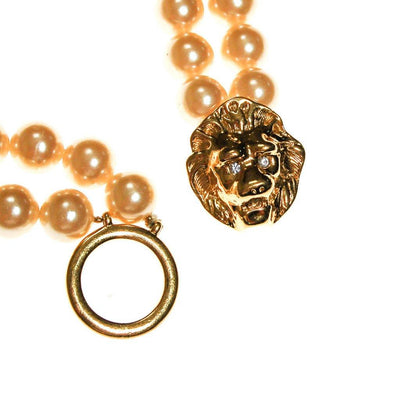 KJL for Avon Lions Head and Pearl Necklace by Kenneth Jay Lane - Vintage Meet Modern Vintage Jewelry - Chicago, Illinois - #oldhollywoodglamour #vintagemeetmodern #designervintage #jewelrybox #antiquejewelry #vintagejewelry
