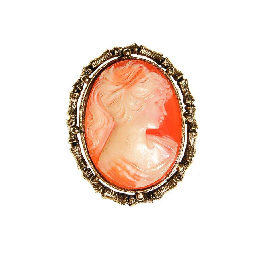Oval Cameo Brooch with Bamboo Frame by Cameo - Vintage Meet Modern Vintage Jewelry - Chicago, Illinois - #oldhollywoodglamour #vintagemeetmodern #designervintage #jewelrybox #antiquejewelry #vintagejewelry