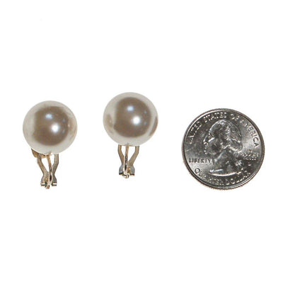 Large Classic White Pearl Earrings by Unsigned Beauty - Vintage Meet Modern Vintage Jewelry - Chicago, Illinois - #oldhollywoodglamour #vintagemeetmodern #designervintage #jewelrybox #antiquejewelry #vintagejewelry