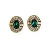 Emerald Green and Diamante Rhinestone Statement Earrings by Clip On - Vintage Meet Modern Vintage Jewelry - Chicago, Illinois - #oldhollywoodglamour #vintagemeetmodern #designervintage #jewelrybox #antiquejewelry #vintagejewelry