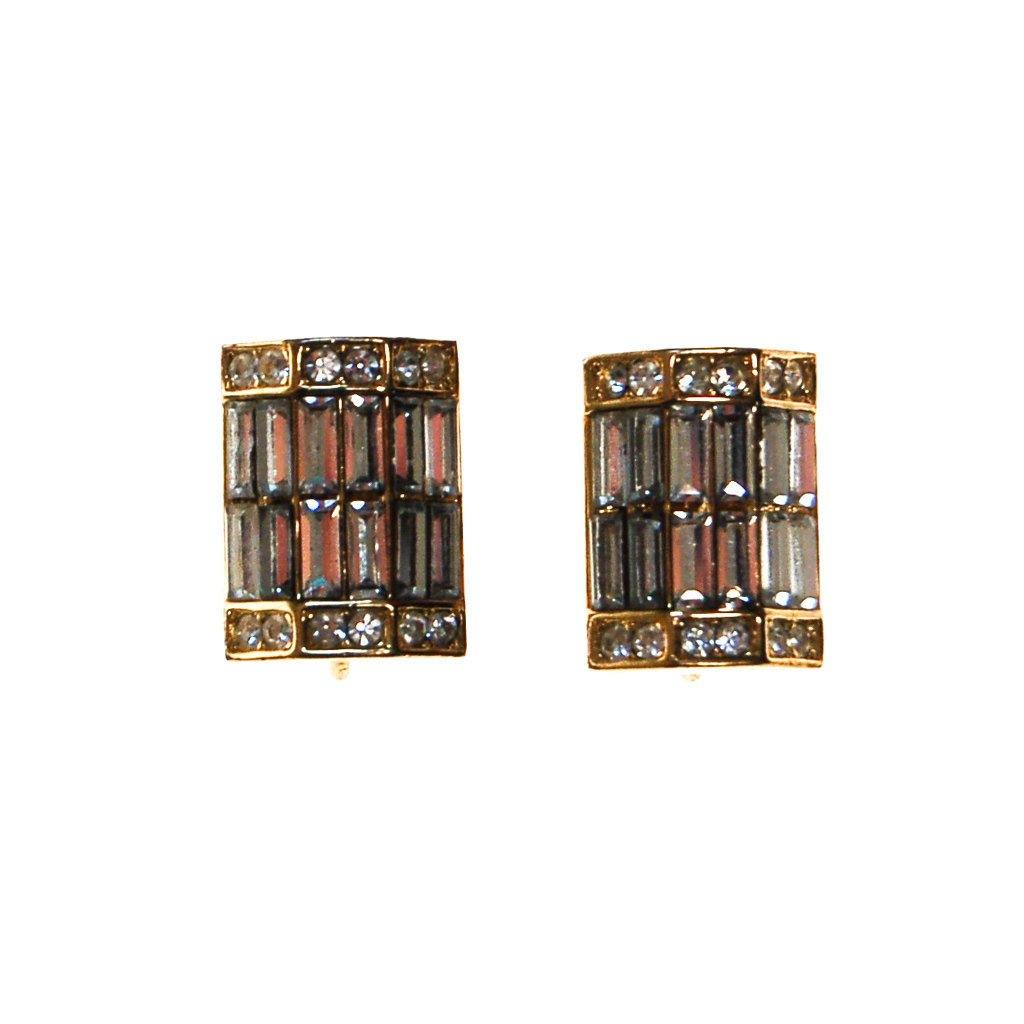 Christian Dior Rhinestone Earrings by Christian Dior - Vintage Meet Modern Vintage Jewelry - Chicago, Illinois - #oldhollywoodglamour #vintagemeetmodern #designervintage #jewelrybox #antiquejewelry #vintagejewelry