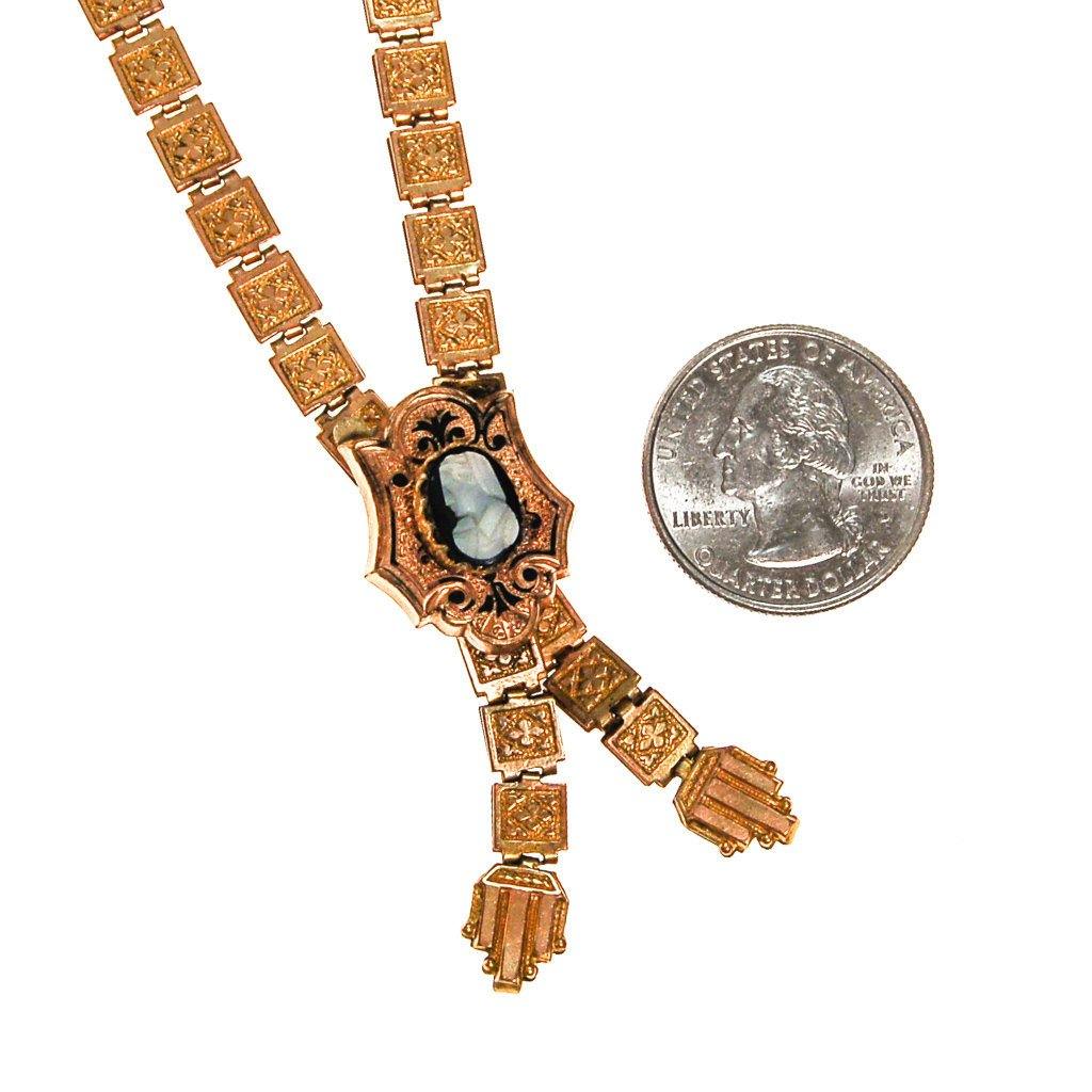 Victorian Book Chain Cameo Necklace by Victorian - Vintage Meet Modern Vintage Jewelry - Chicago, Illinois - #oldhollywoodglamour #vintagemeetmodern #designervintage #jewelrybox #antiquejewelry #vintagejewelry