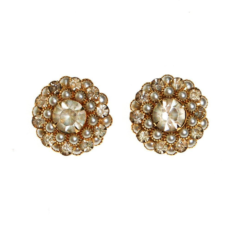 Pearl and Crystal Earrings by Judy Lee by Judy Lee - Vintage Meet Modern Vintage Jewelry - Chicago, Illinois - #oldhollywoodglamour #vintagemeetmodern #designervintage #jewelrybox #antiquejewelry #vintagejewelry