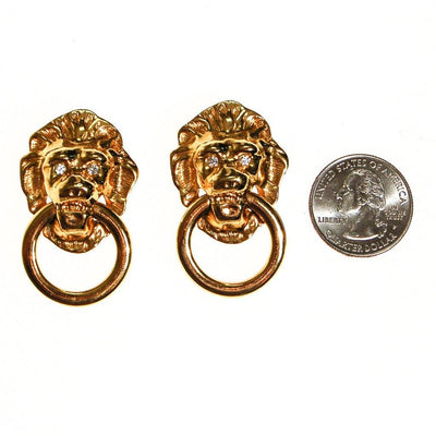 Kenneth Jay Lane Lions Head Doorknocker Earrings by Kenneth Jay Lane - Vintage Meet Modern Vintage Jewelry - Chicago, Illinois - #oldhollywoodglamour #vintagemeetmodern #designervintage #jewelrybox #antiquejewelry #vintagejewelry