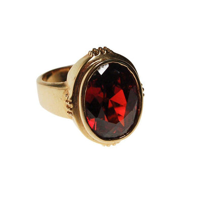Garnet Crystal Statement Ring by 1980s - Vintage Meet Modern Vintage Jewelry - Chicago, Illinois - #oldhollywoodglamour #vintagemeetmodern #designervintage #jewelrybox #antiquejewelry #vintagejewelry