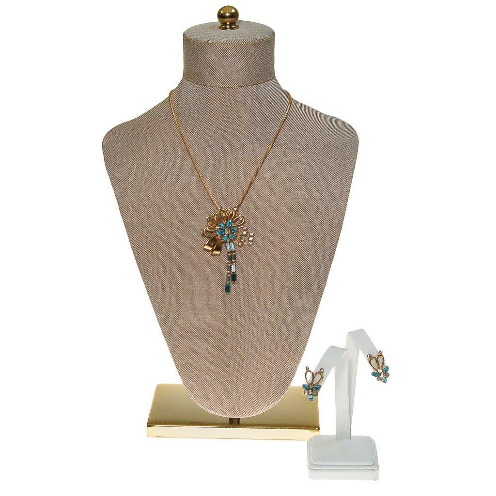 Blue Rhinestone Necklace, Earrings Set by Phyllis Originals by Phyllis Originals - Vintage Meet Modern Vintage Jewelry - Chicago, Illinois - #oldhollywoodglamour #vintagemeetmodern #designervintage #jewelrybox #antiquejewelry #vintagejewelry