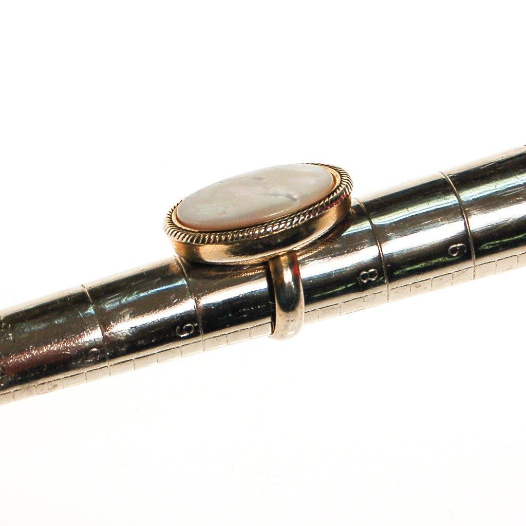 Mother of Pearl Statement Ring by Whiting and Davis - Vintage Meet Modern Vintage Jewelry - Chicago, Illinois - #oldhollywoodglamour #vintagemeetmodern #designervintage #jewelrybox #antiquejewelry #vintagejewelry