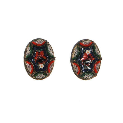 Coloful Mosaic Earrings Made in Italy by Made in Italy - Vintage Meet Modern Vintage Jewelry - Chicago, Illinois - #oldhollywoodglamour #vintagemeetmodern #designervintage #jewelrybox #antiquejewelry #vintagejewelry