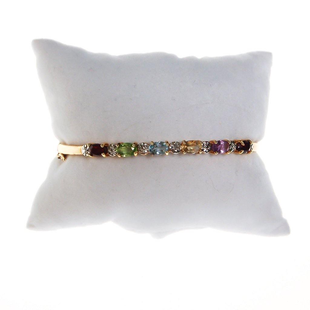 Rainbow Gemstone Bangle Bracelet by Unsigned Beauty - Vintage Meet Modern Vintage Jewelry - Chicago, Illinois - #oldhollywoodglamour #vintagemeetmodern #designervintage #jewelrybox #antiquejewelry #vintagejewelry
