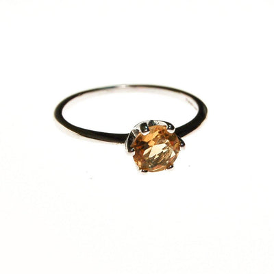 Citrine Solitaire Ring Set in Sterling Silver by Sterling Silver - Vintage Meet Modern Vintage Jewelry - Chicago, Illinois - #oldhollywoodglamour #vintagemeetmodern #designervintage #jewelrybox #antiquejewelry #vintagejewelry