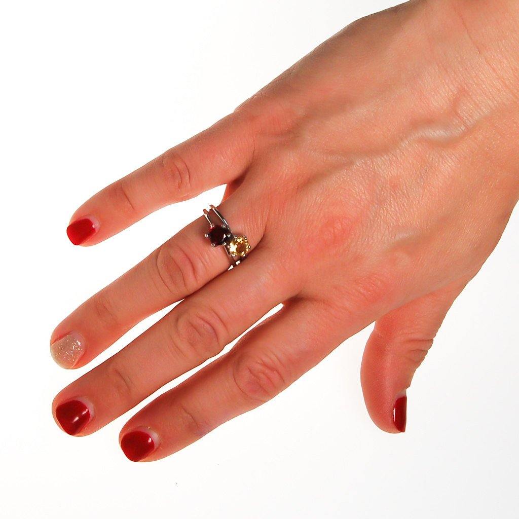 Citrine Solitaire Ring Set in Sterling Silver by Sterling Silver - Vintage Meet Modern Vintage Jewelry - Chicago, Illinois - #oldhollywoodglamour #vintagemeetmodern #designervintage #jewelrybox #antiquejewelry #vintagejewelry