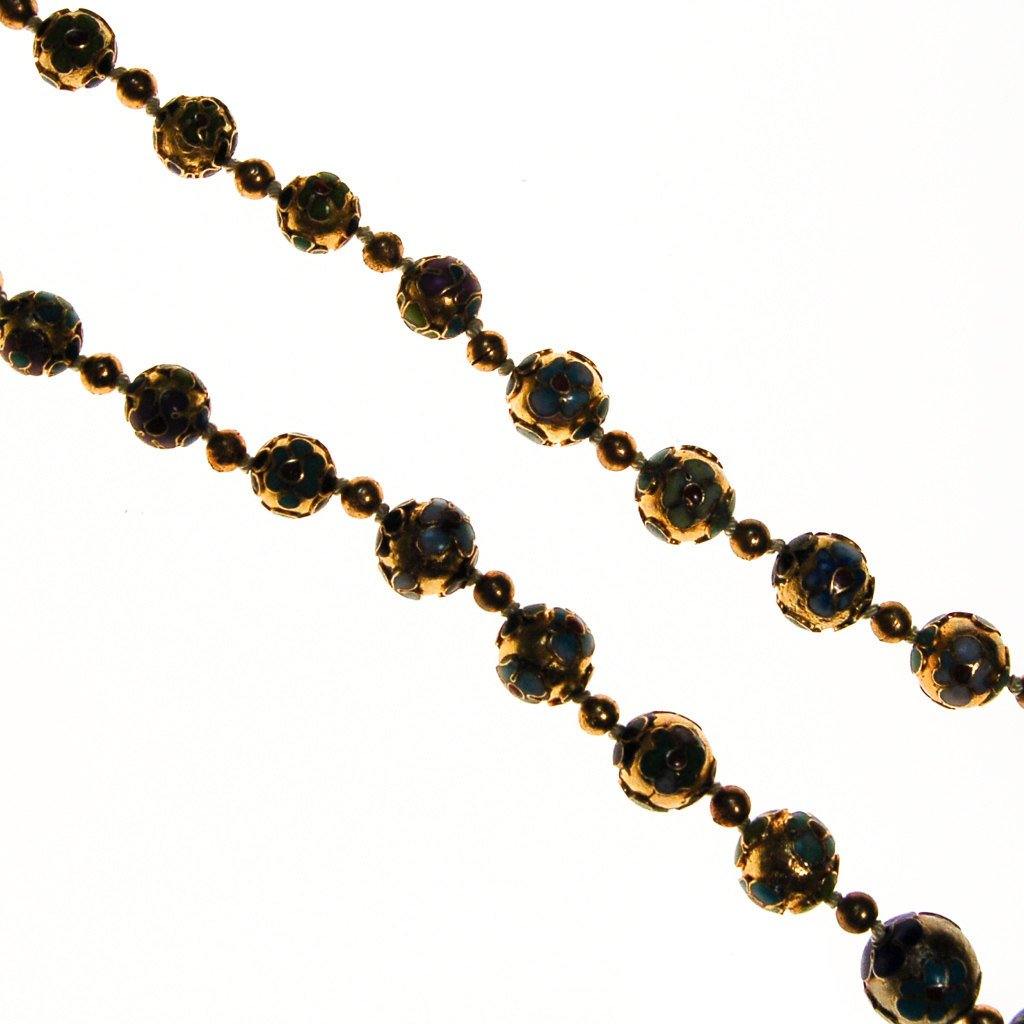 Chinese Export Colorful Cloisonne Bead Necklace by Unsigned Beauty - Vintage Meet Modern Vintage Jewelry - Chicago, Illinois - #oldhollywoodglamour #vintagemeetmodern #designervintage #jewelrybox #antiquejewelry #vintagejewelry