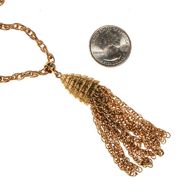Monet Gold Tassel Necklace by Monet - Vintage Meet Modern Vintage Jewelry - Chicago, Illinois - #oldhollywoodglamour #vintagemeetmodern #designervintage #jewelrybox #antiquejewelry #vintagejewelry