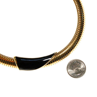 Gold and Black Collar Necklace by Monet by Monet - Vintage Meet Modern Vintage Jewelry - Chicago, Illinois - #oldhollywoodglamour #vintagemeetmodern #designervintage #jewelrybox #antiquejewelry #vintagejewelry