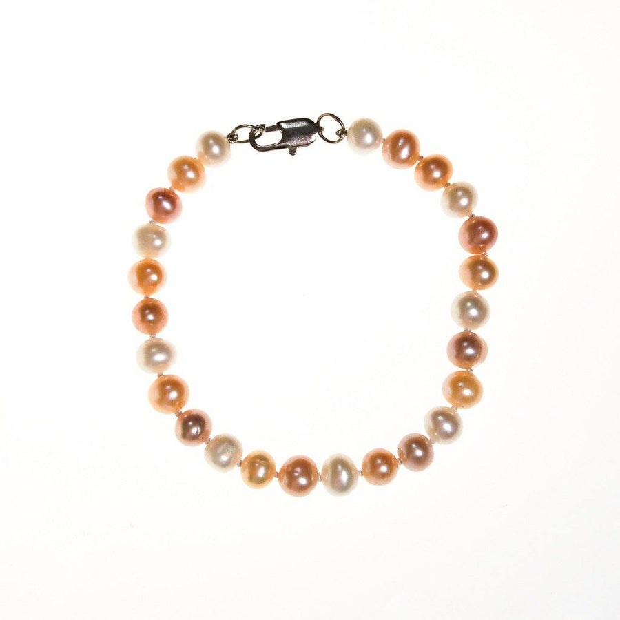 Pink, Peach, White, Freshwater Cultured Pearl Bracelet by Pearls - Vintage Meet Modern Vintage Jewelry - Chicago, Illinois - #oldhollywoodglamour #vintagemeetmodern #designervintage #jewelrybox #antiquejewelry #vintagejewelry