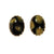 Black and Lemon Citrine Molted Art Glass Earrings, Cabochons, Camouflage, Oval Shape, Clip On, 1950s, 1960s Era