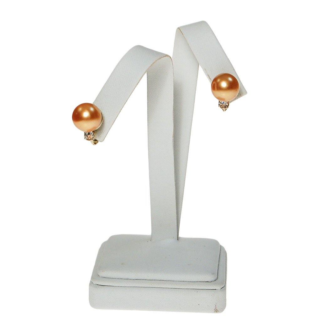 Gold Pearl Earrings with Cubic Zirconia by 1980s - Vintage Meet Modern Vintage Jewelry - Chicago, Illinois - #oldhollywoodglamour #vintagemeetmodern #designervintage #jewelrybox #antiquejewelry #vintagejewelry