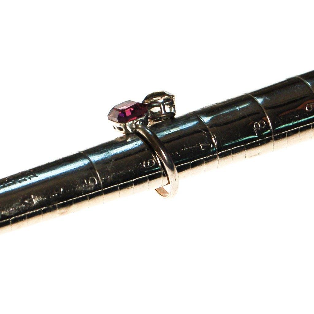 Purple and Gray Crystal Bypass Minimalist Ring by 1980s - Vintage Meet Modern Vintage Jewelry - Chicago, Illinois - #oldhollywoodglamour #vintagemeetmodern #designervintage #jewelrybox #antiquejewelry #vintagejewelry