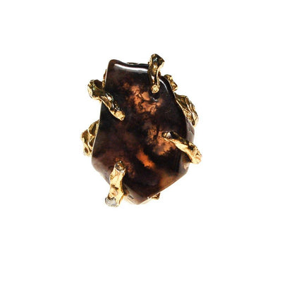 Brutalis Modern Spotted Agate Statement Ring by Artisan - Vintage Meet Modern Vintage Jewelry - Chicago, Illinois - #oldhollywoodglamour #vintagemeetmodern #designervintage #jewelrybox #antiquejewelry #vintagejewelry