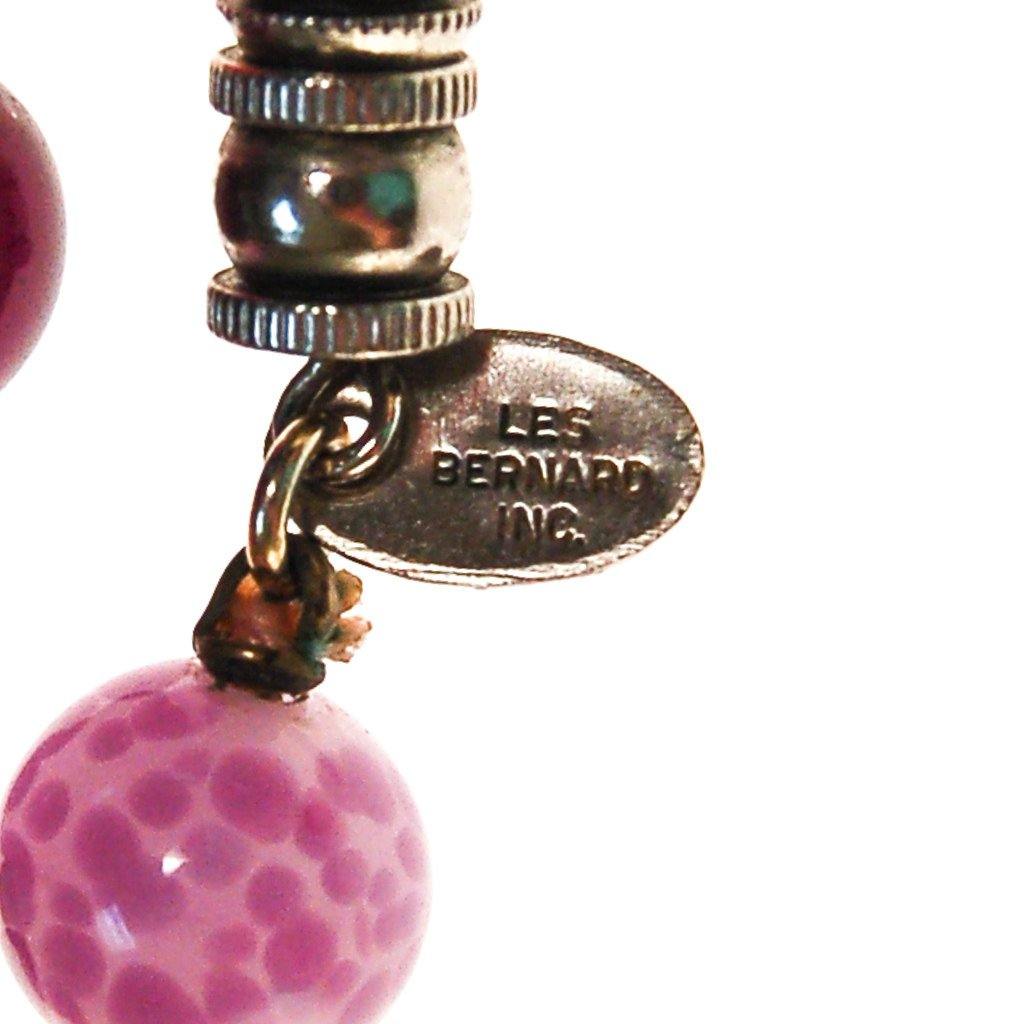 Les Bernard Pink and Purple Bead Necklace by Les Bernard - Vintage Meet Modern Vintage Jewelry - Chicago, Illinois - #oldhollywoodglamour #vintagemeetmodern #designervintage #jewelrybox #antiquejewelry #vintagejewelry