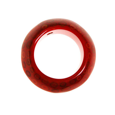 KJL Red Lucite and Wood Bangle Bracelet by Kenneth Jay Lane - Vintage Meet Modern Vintage Jewelry - Chicago, Illinois - #oldhollywoodglamour #vintagemeetmodern #designervintage #jewelrybox #antiquejewelry #vintagejewelry