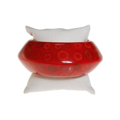KJL Red Lucite and Wood Bangle Bracelet by Kenneth Jay Lane - Vintage Meet Modern Vintage Jewelry - Chicago, Illinois - #oldhollywoodglamour #vintagemeetmodern #designervintage #jewelrybox #antiquejewelry #vintagejewelry