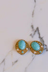 Turquoise, Pearl and Gold Filigree Earrings by West Germany - Vintage Meet Modern Vintage Jewelry - Chicago, Illinois - #oldhollywoodglamour #vintagemeetmodern #designervintage #jewelrybox #antiquejewelry #vintagejewelry