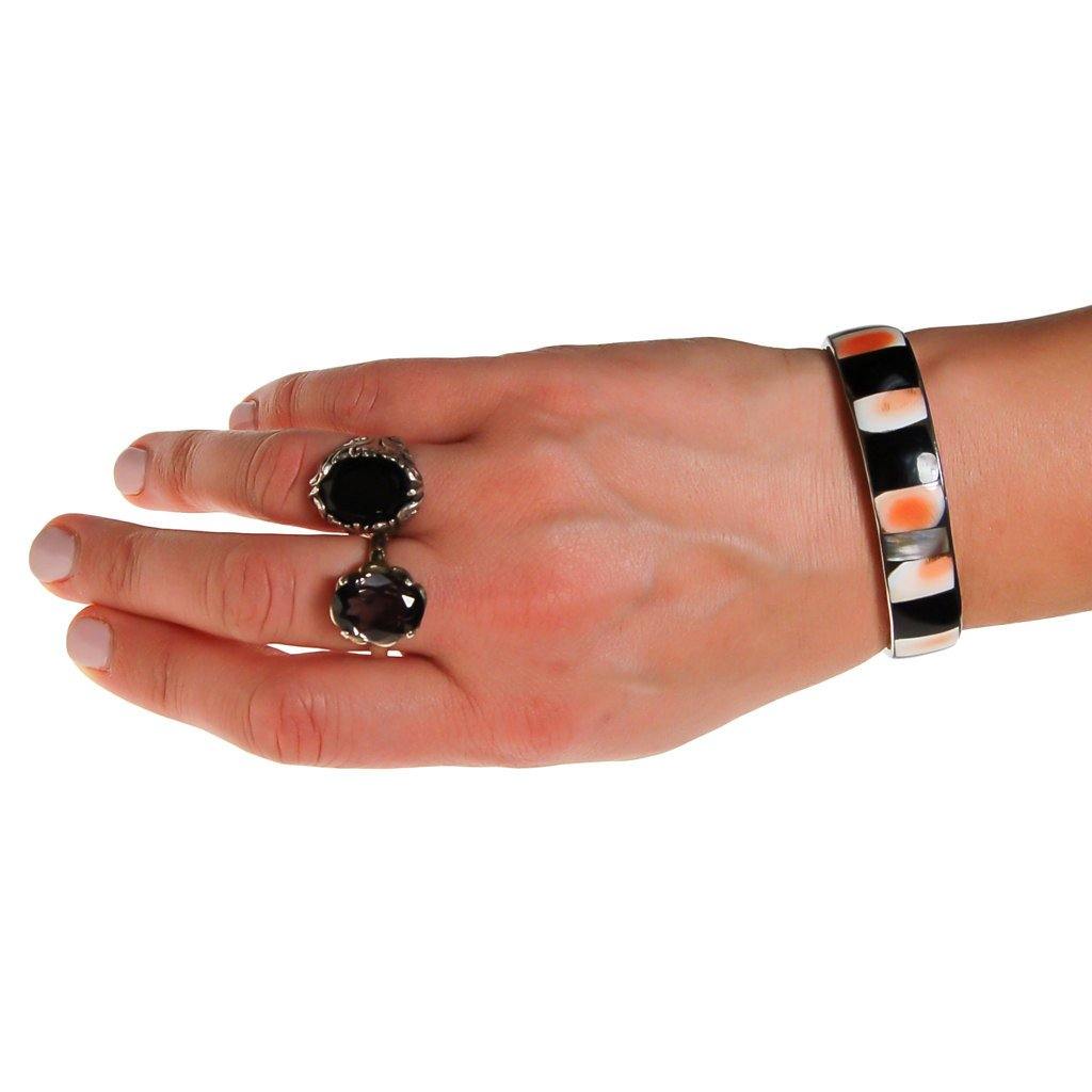 Victorian Gothic Black Glass Signet Ring by Unsigned Beauty - Vintage Meet Modern Vintage Jewelry - Chicago, Illinois - #oldhollywoodglamour #vintagemeetmodern #designervintage #jewelrybox #antiquejewelry #vintagejewelry