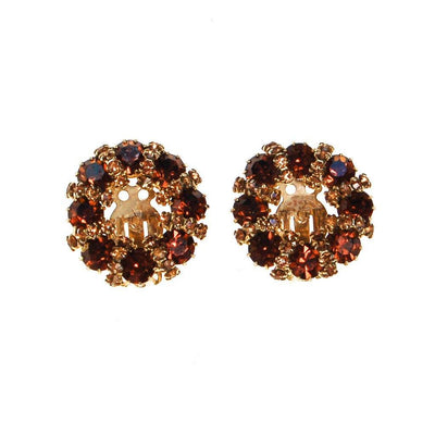 Amber and Smokey Topaz Rhinestone Earrings by Weiss by Weiss - Vintage Meet Modern Vintage Jewelry - Chicago, Illinois - #oldhollywoodglamour #vintagemeetmodern #designervintage #jewelrybox #antiquejewelry #vintagejewelry