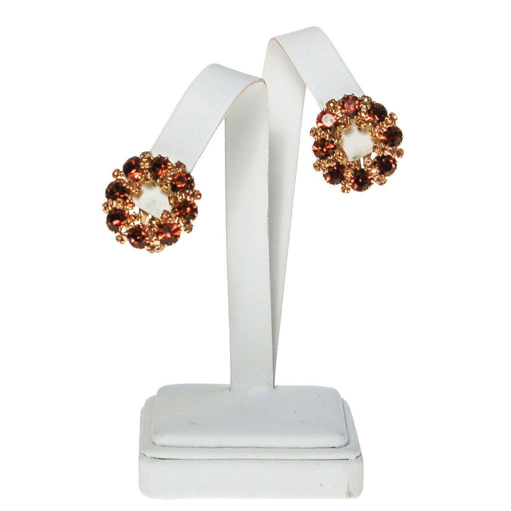 Amber and Smokey Topaz Rhinestone Earrings by Weiss by Weiss - Vintage Meet Modern Vintage Jewelry - Chicago, Illinois - #oldhollywoodglamour #vintagemeetmodern #designervintage #jewelrybox #antiquejewelry #vintagejewelry