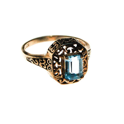 Sterling Silver Filigree with Blue Topaz Ring by Sterling Silver - Vintage Meet Modern Vintage Jewelry - Chicago, Illinois - #oldhollywoodglamour #vintagemeetmodern #designervintage #jewelrybox #antiquejewelry #vintagejewelry