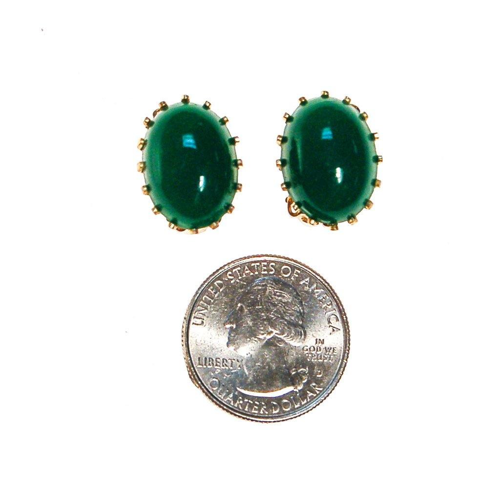 Emerald Green Earrings by Made in Japan - Vintage Meet Modern Vintage Jewelry - Chicago, Illinois - #oldhollywoodglamour #vintagemeetmodern #designervintage #jewelrybox #antiquejewelry #vintagejewelry