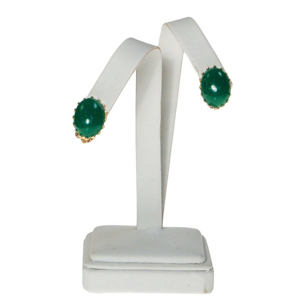 Emerald Green Earrings by Made in Japan - Vintage Meet Modern Vintage Jewelry - Chicago, Illinois - #oldhollywoodglamour #vintagemeetmodern #designervintage #jewelrybox #antiquejewelry #vintagejewelry