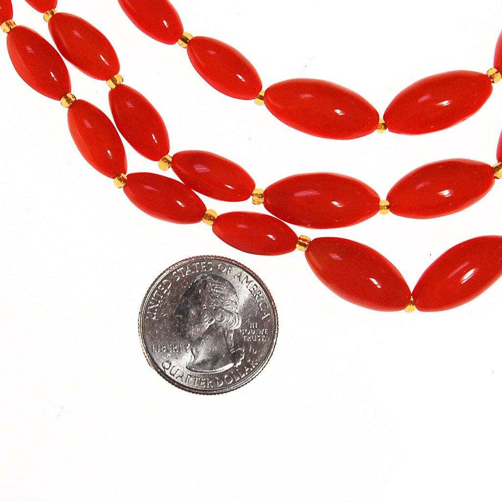 Multi Strand Coral Glass Bead Necklace by Made in Austria - Vintage Meet Modern Vintage Jewelry - Chicago, Illinois - #oldhollywoodglamour #vintagemeetmodern #designervintage #jewelrybox #antiquejewelry #vintagejewelry