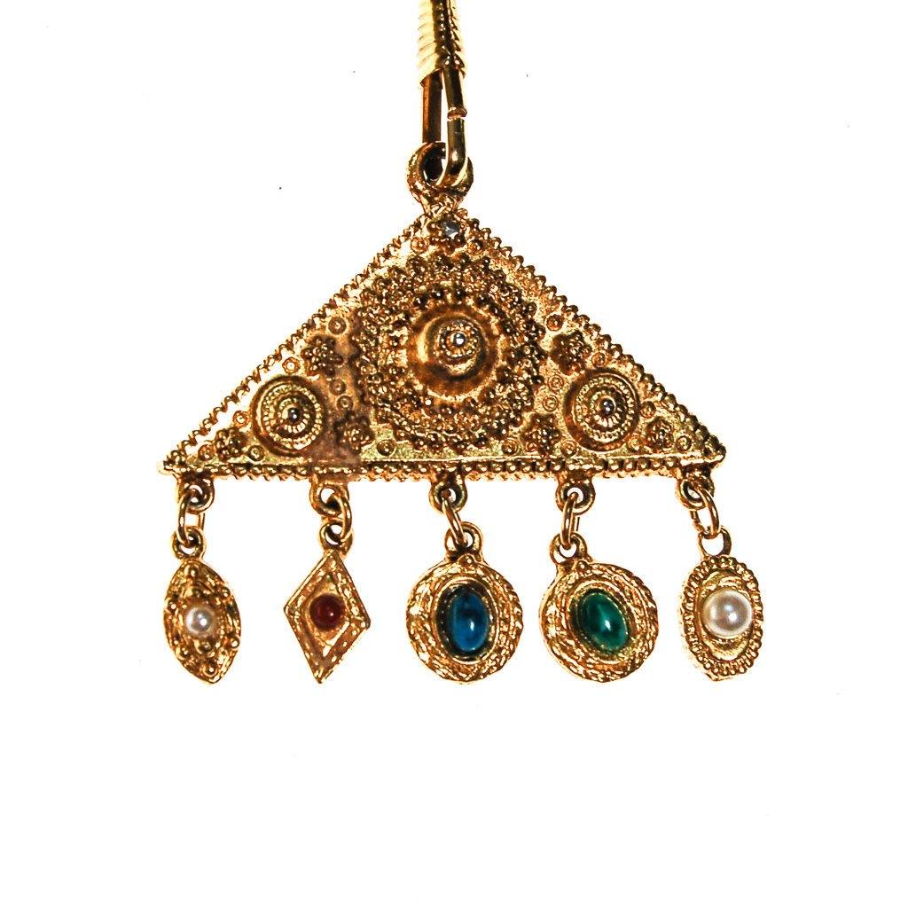 Goldette Etruscan Charm Statement Necklace by Goldette - Vintage Meet Modern Vintage Jewelry - Chicago, Illinois - #oldhollywoodglamour #vintagemeetmodern #designervintage #jewelrybox #antiquejewelry #vintagejewelry