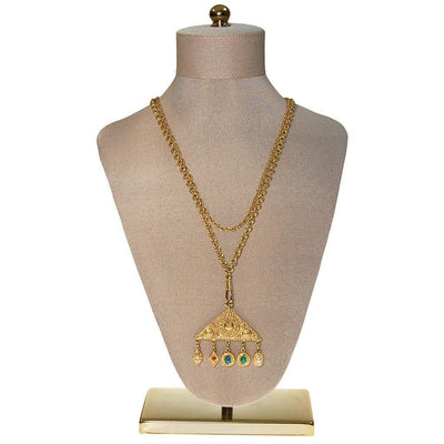 Goldette Etruscan Charm Statement Necklace by Goldette - Vintage Meet Modern Vintage Jewelry - Chicago, Illinois - #oldhollywoodglamour #vintagemeetmodern #designervintage #jewelrybox #antiquejewelry #vintagejewelry