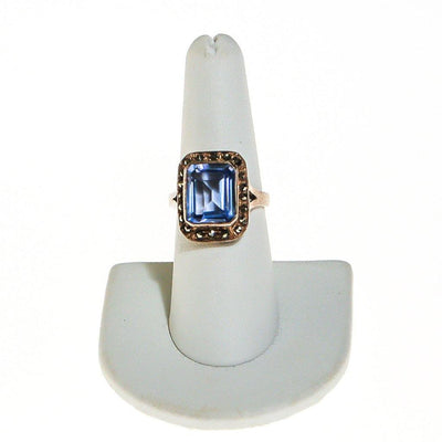 Art Deco Blue Topaz Marcasite Sterling Silver Ring by Sterling Silver - Vintage Meet Modern Vintage Jewelry - Chicago, Illinois - #oldhollywoodglamour #vintagemeetmodern #designervintage #jewelrybox #antiquejewelry #vintagejewelry