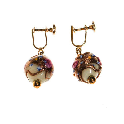 Murano Glass Wedding Cake Bead Earrings by Unsigned Beauty - Vintage Meet Modern Vintage Jewelry - Chicago, Illinois - #oldhollywoodglamour #vintagemeetmodern #designervintage #jewelrybox #antiquejewelry #vintagejewelry